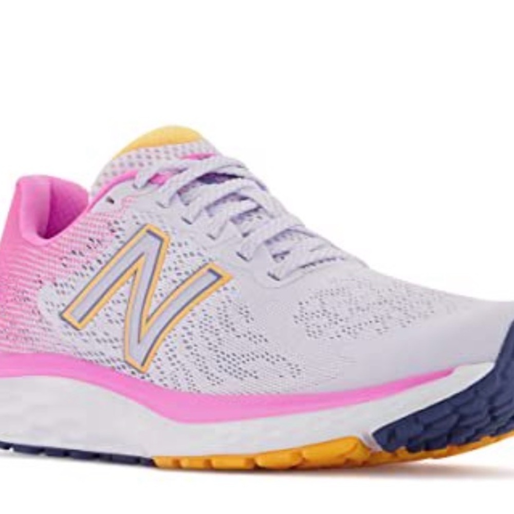 New Balance Women's 680 V7 Pink and White Sneakers - Picture 3 of 6